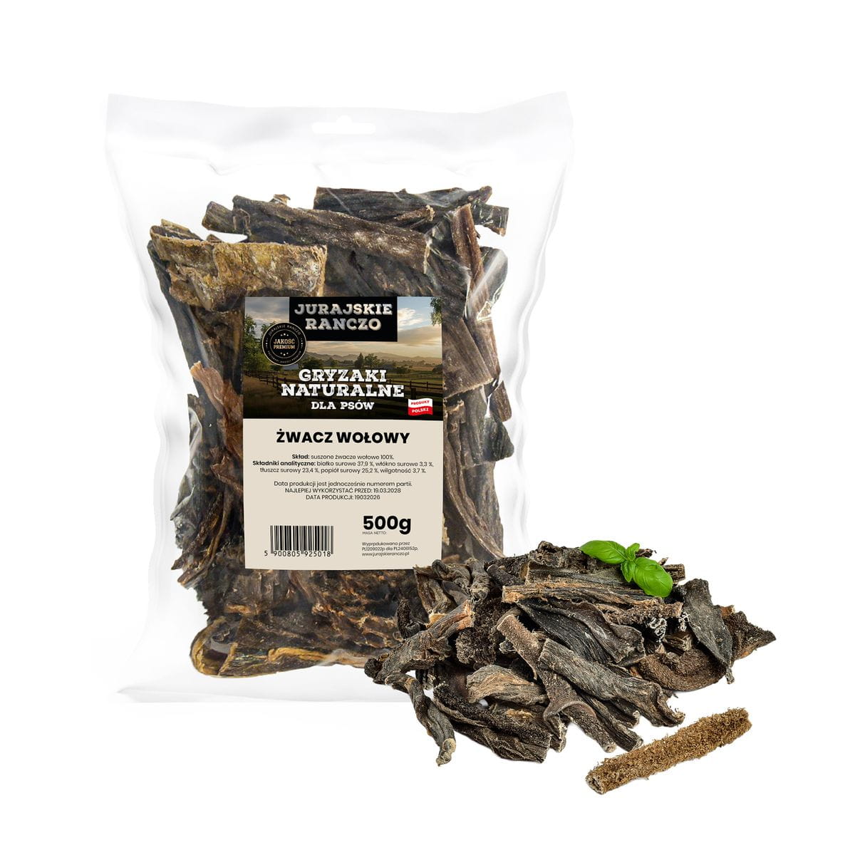 Naturalny gryzak Żwacze wołowe 500g Jurajskie Ranczo – zdjęcie 2