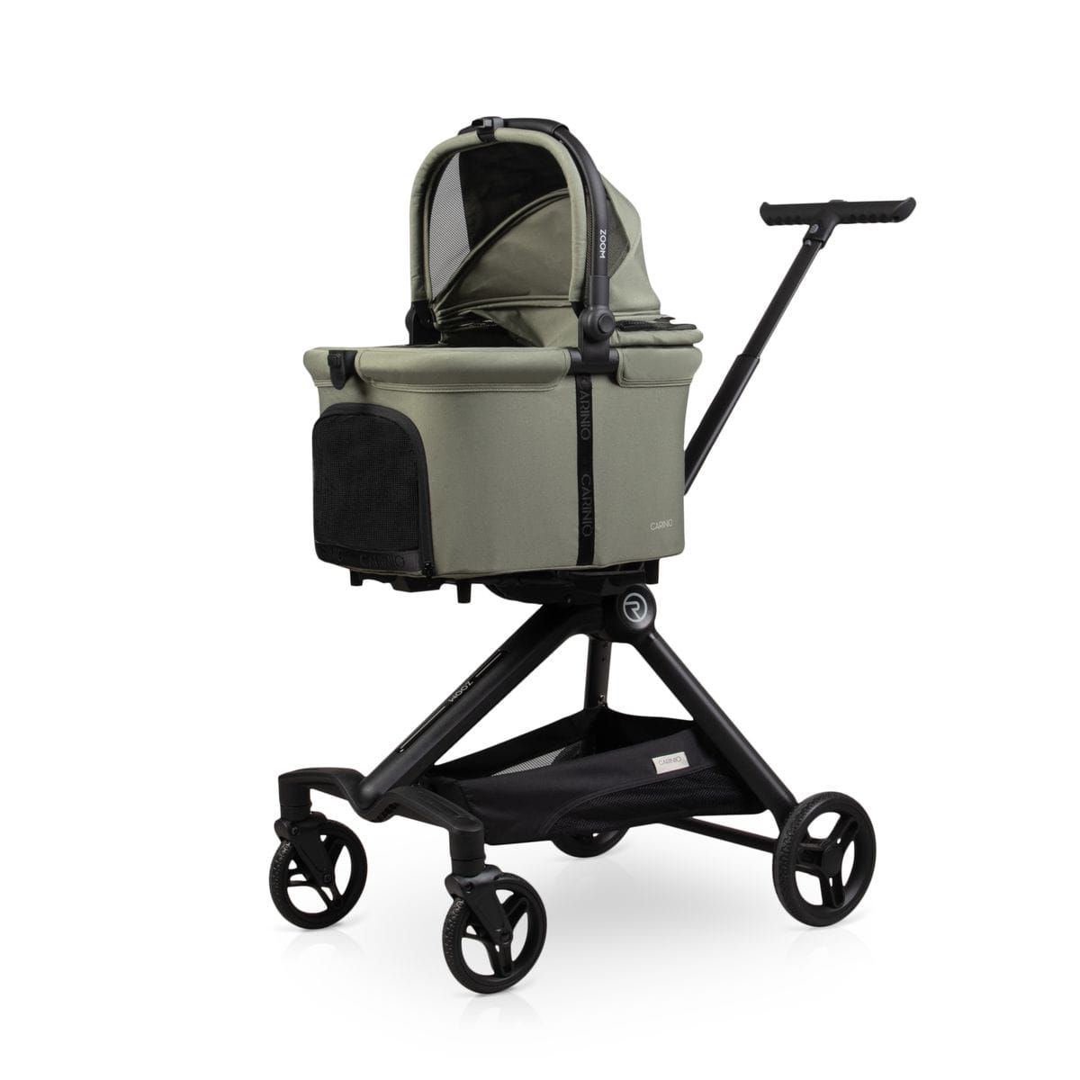 Wózek Carinio ZOOM Olive – materiały łatwe w czyszczeniu