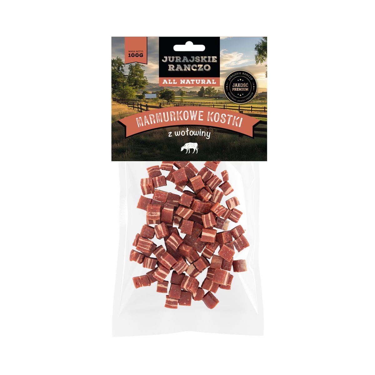 Marmurkowe kostki z wołowiny Jurajskie Ranczo - 100 g