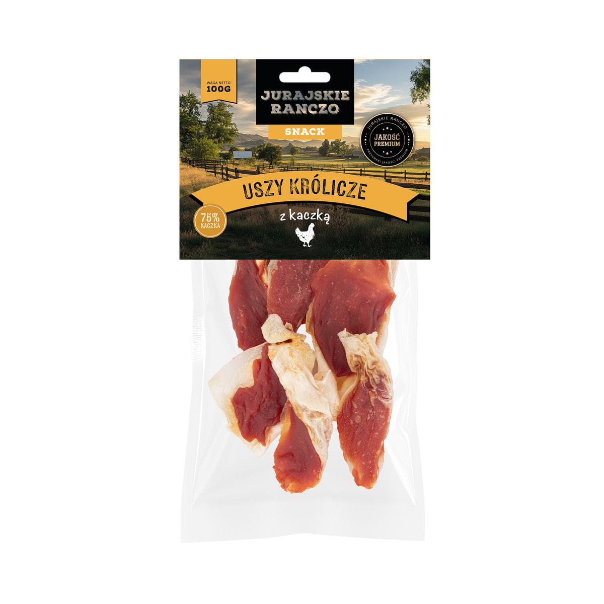 Uszy królicze z kaczką Jurajskie Ranczo - 100 g