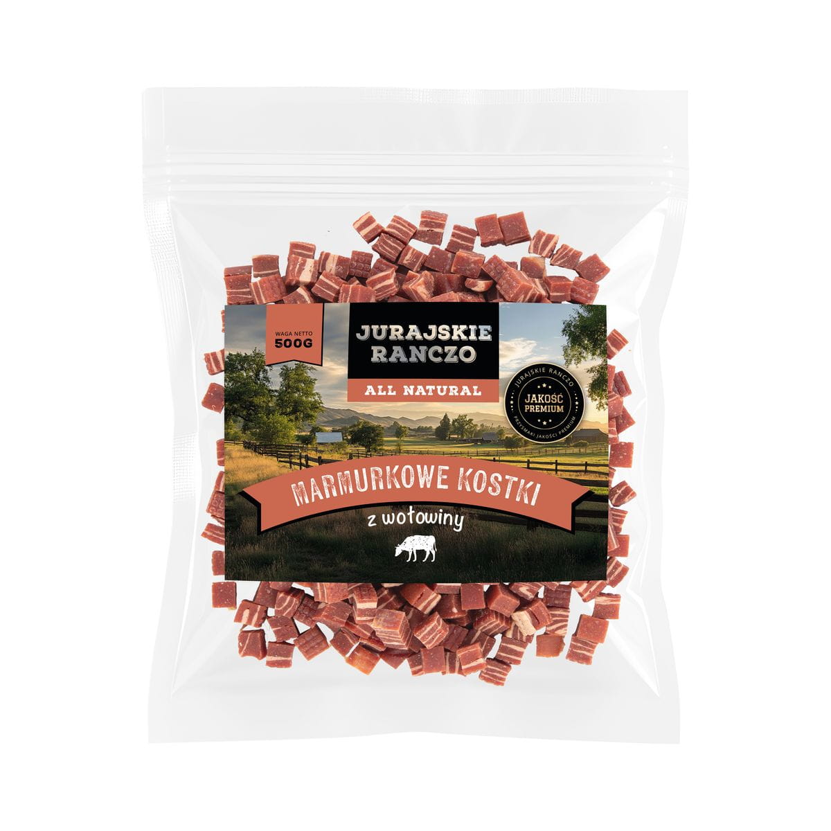 Marmurkowe kostki z wołowiny Jurajskie Ranczo - 500g