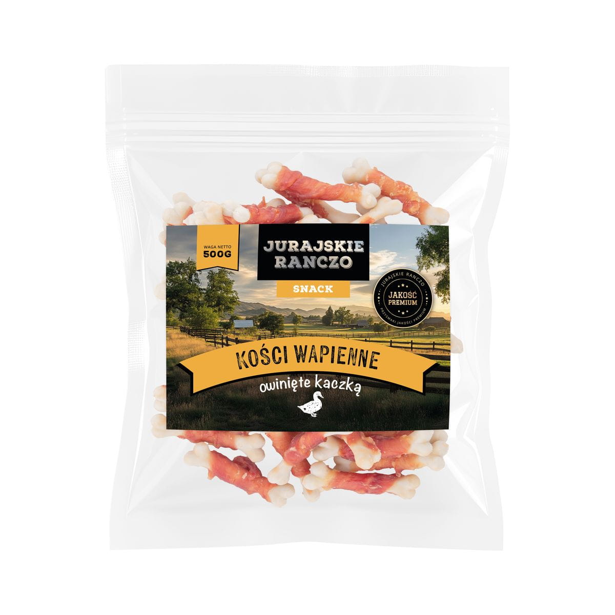 Kości wapienne owinięte kaczką Jurajskie Ranczo - 500g