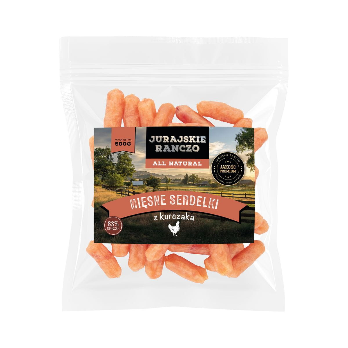 Miękkie serdelki z kurczaka Jurajskie Ranczo - 500g