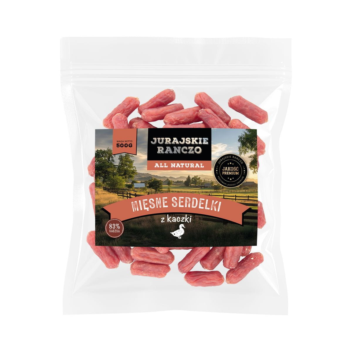 Miękkie serdelki z kaczki Jurajskie Ranczo - 500g