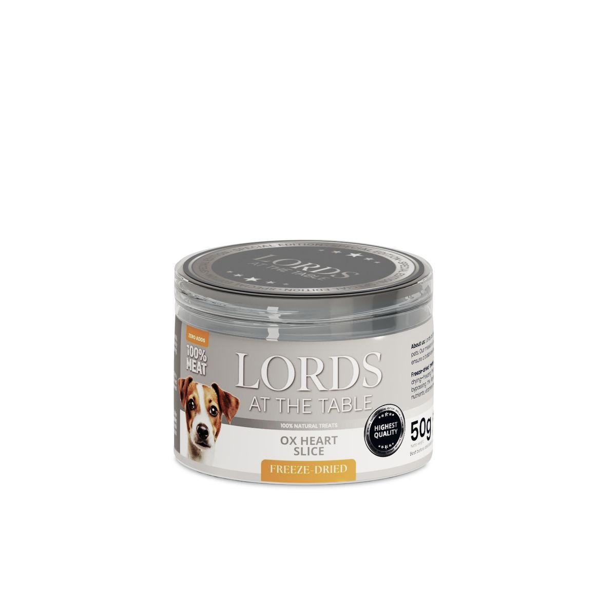 Liofilizowane  serca wołowe w plastrach LORDS - 50g