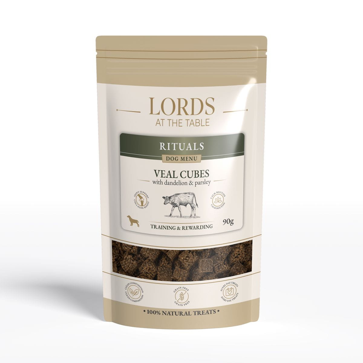 Kostki z cielęciny z mniszkiem lekarskim i pietruszką - Rituals Dog Menu LORDS - 90g