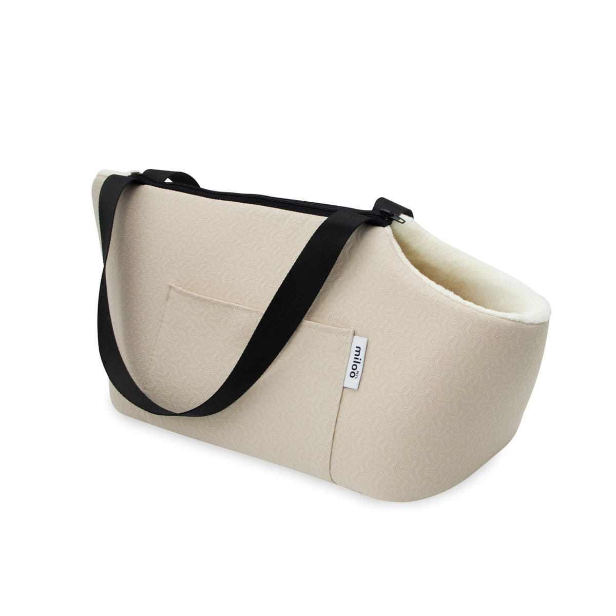 Panele z siatki i wbudowana smycz w torbie TRAVELLY Cream