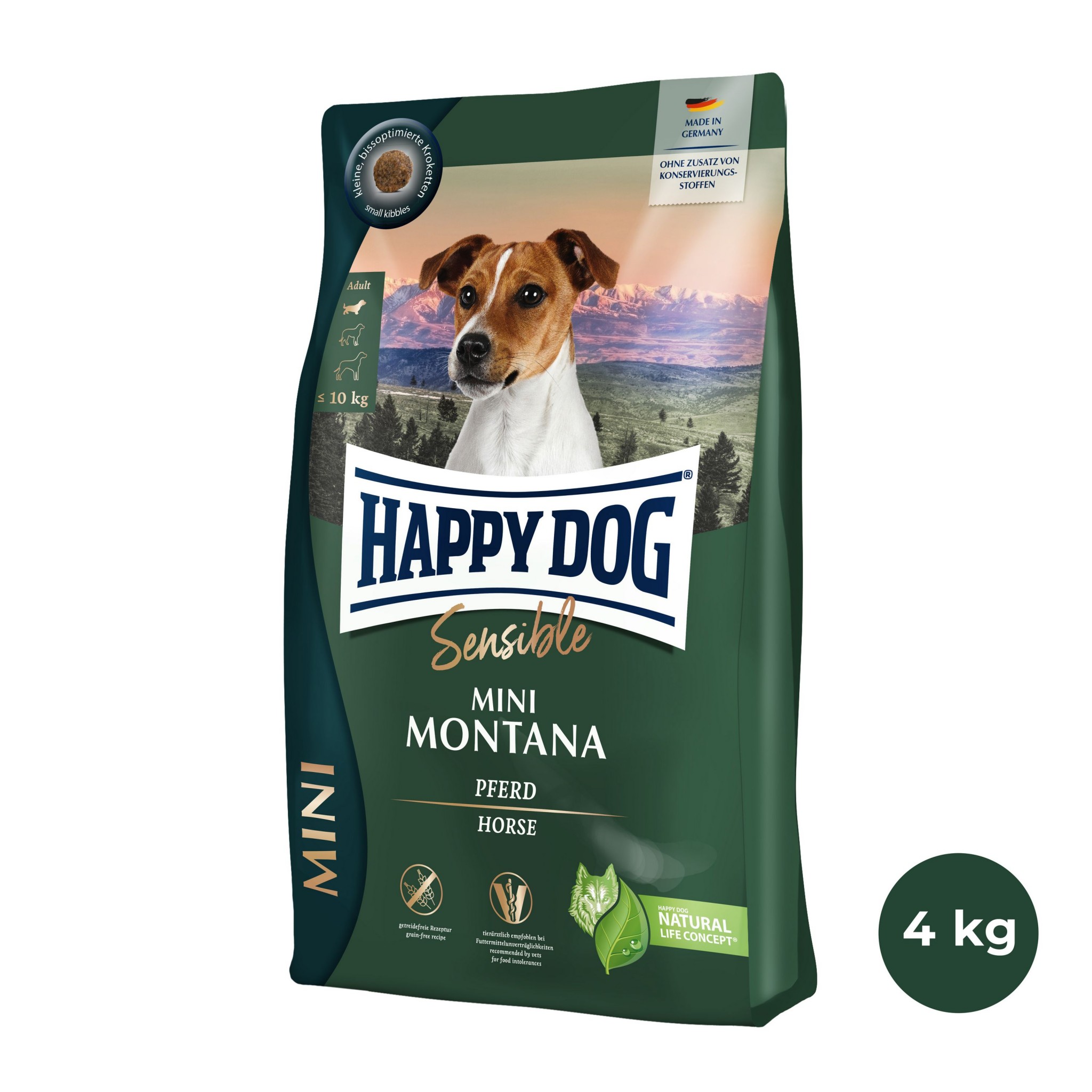 Mini Montana, bezzbożowa  karma sucha, dla psa, 4 kg