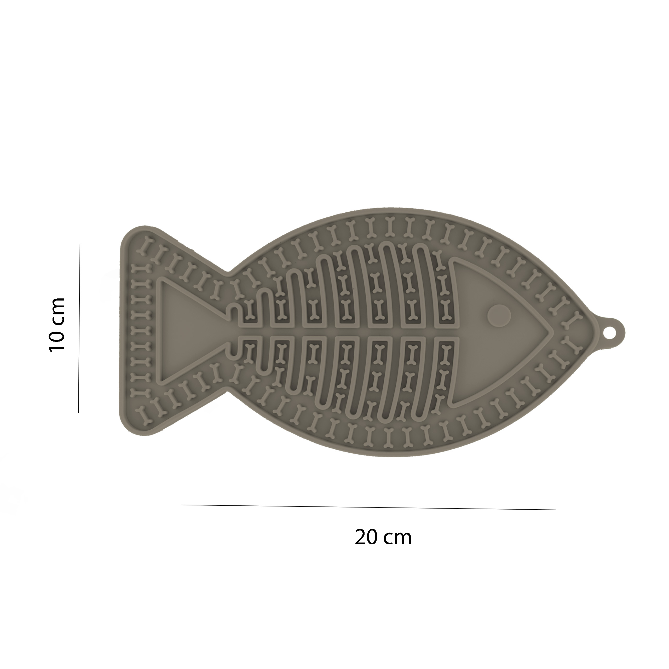 Mata do lizania dla psa lub kota MilooPets RYBKA 16x10cm - brązowa — zdjęcie 2