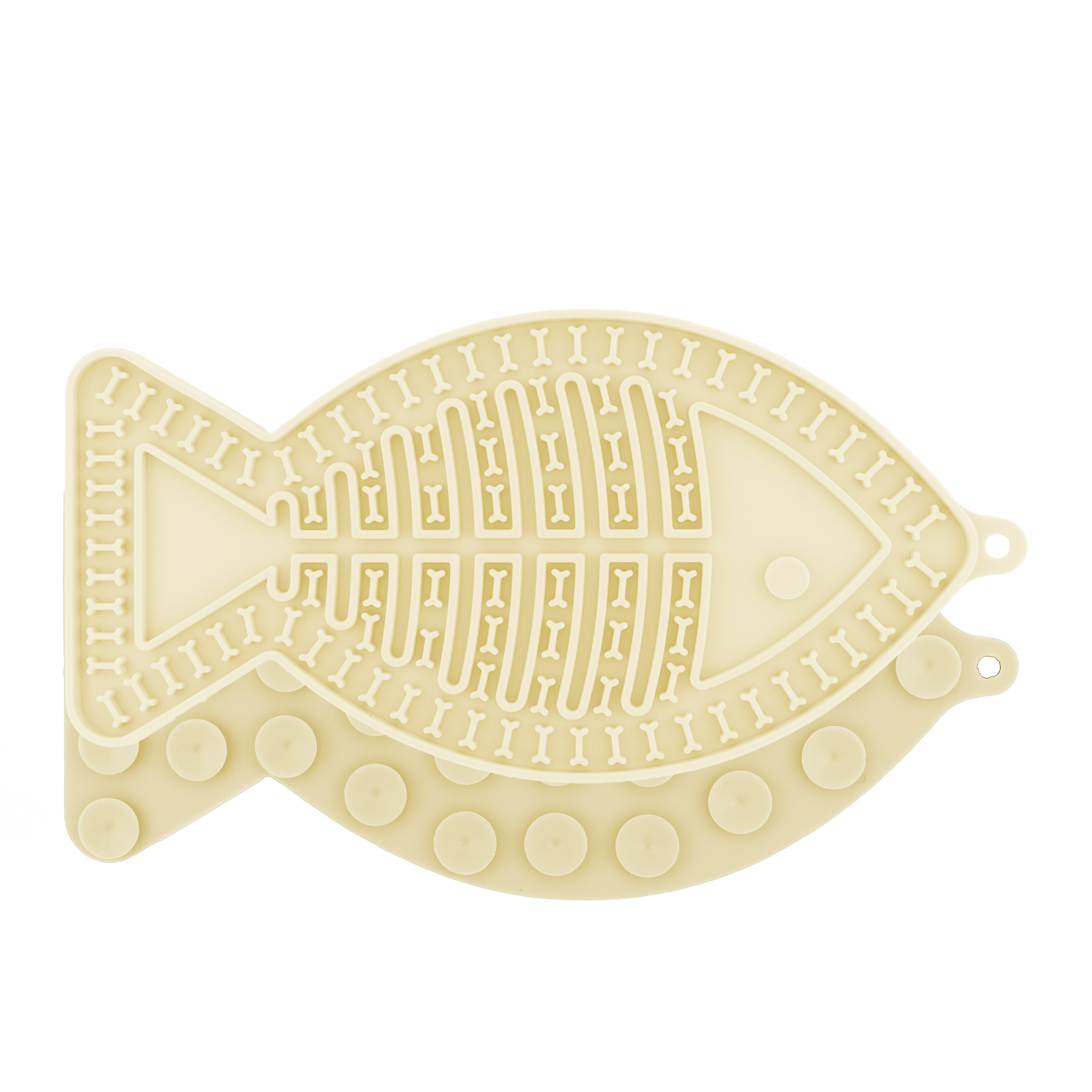 Mata do lizania dla psa lub kota MilooPets RYBKA 16x10cm - żółta — zdjęcie 3