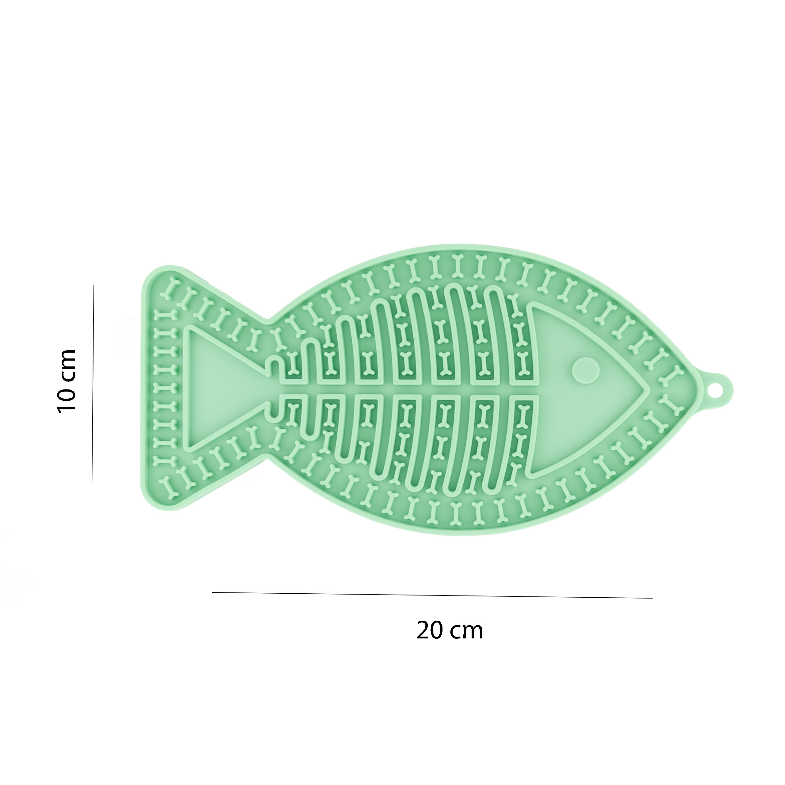 Mata do lizania dla psa lub kota MilooPets RYBKA 16x10cm - zielona — zdjęcie 2