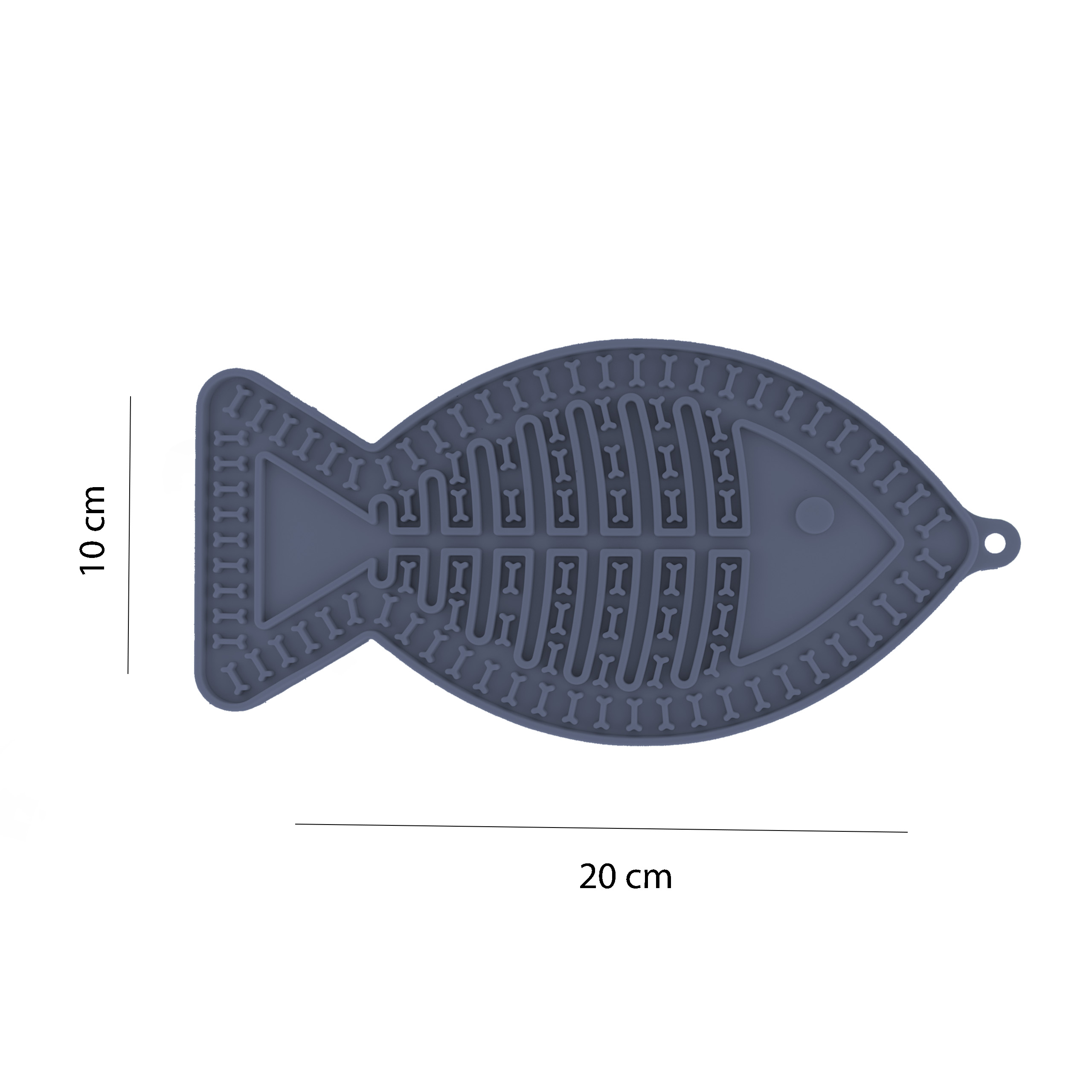 Mata do lizania dla psa lub kota MilooPets RYBKA 16x10cm - granatowa — zdjęcie 2