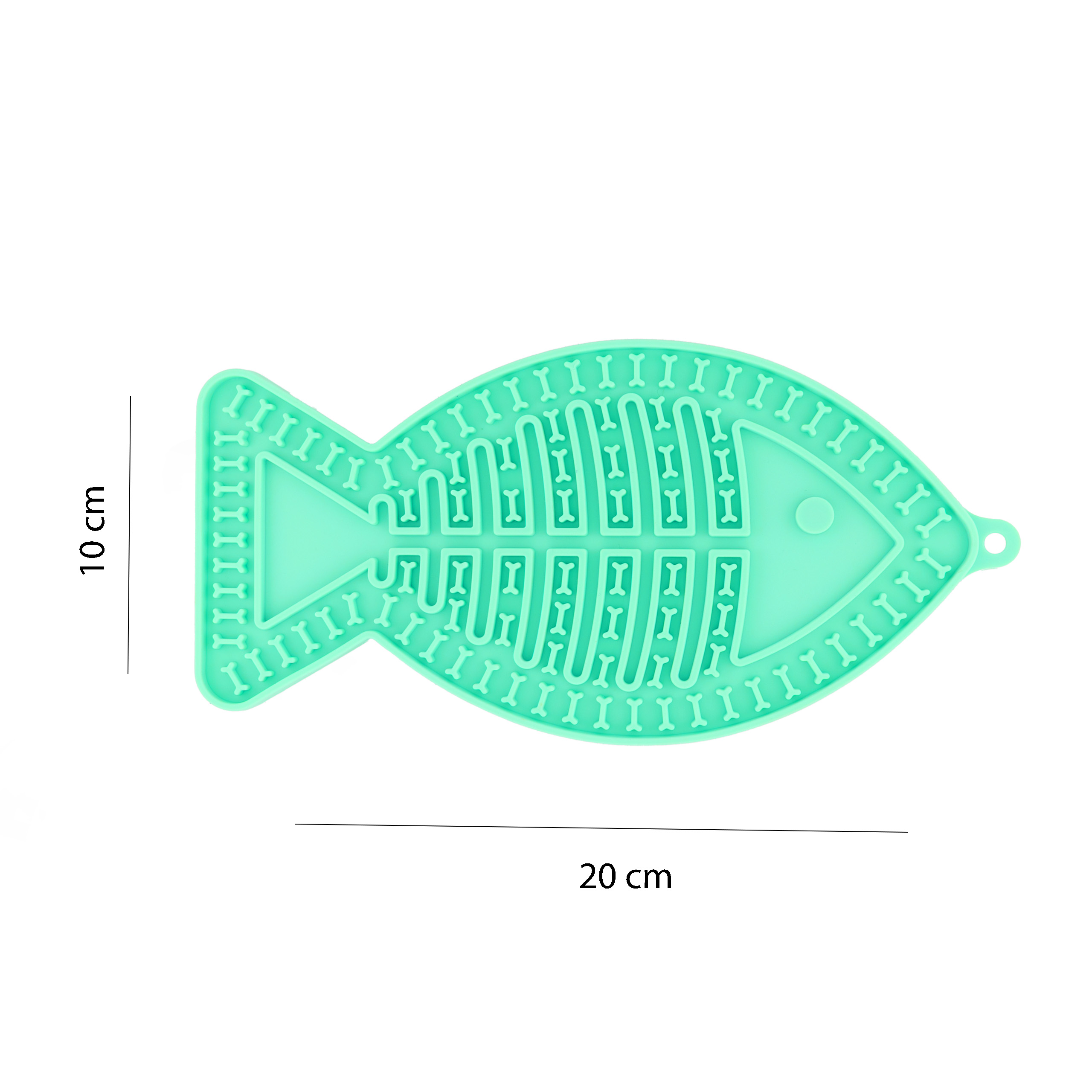 Mata do lizania dla psa lub kota MilooPets RYBKA 16x10cm - miętowa — zdjęcie 2