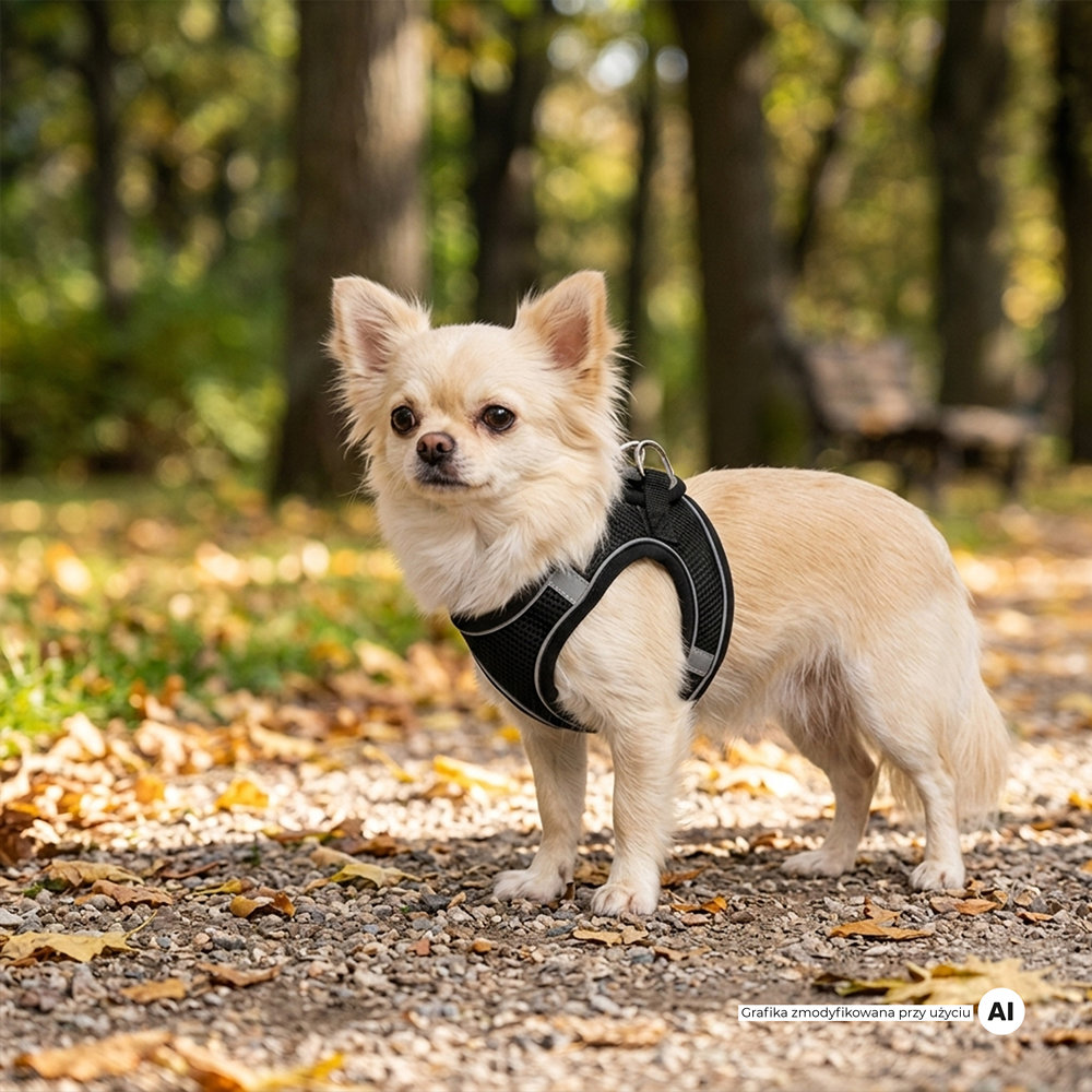 Szelki dla psa bezuciskowe MilooPets XS - czarne — zdjęcie 6