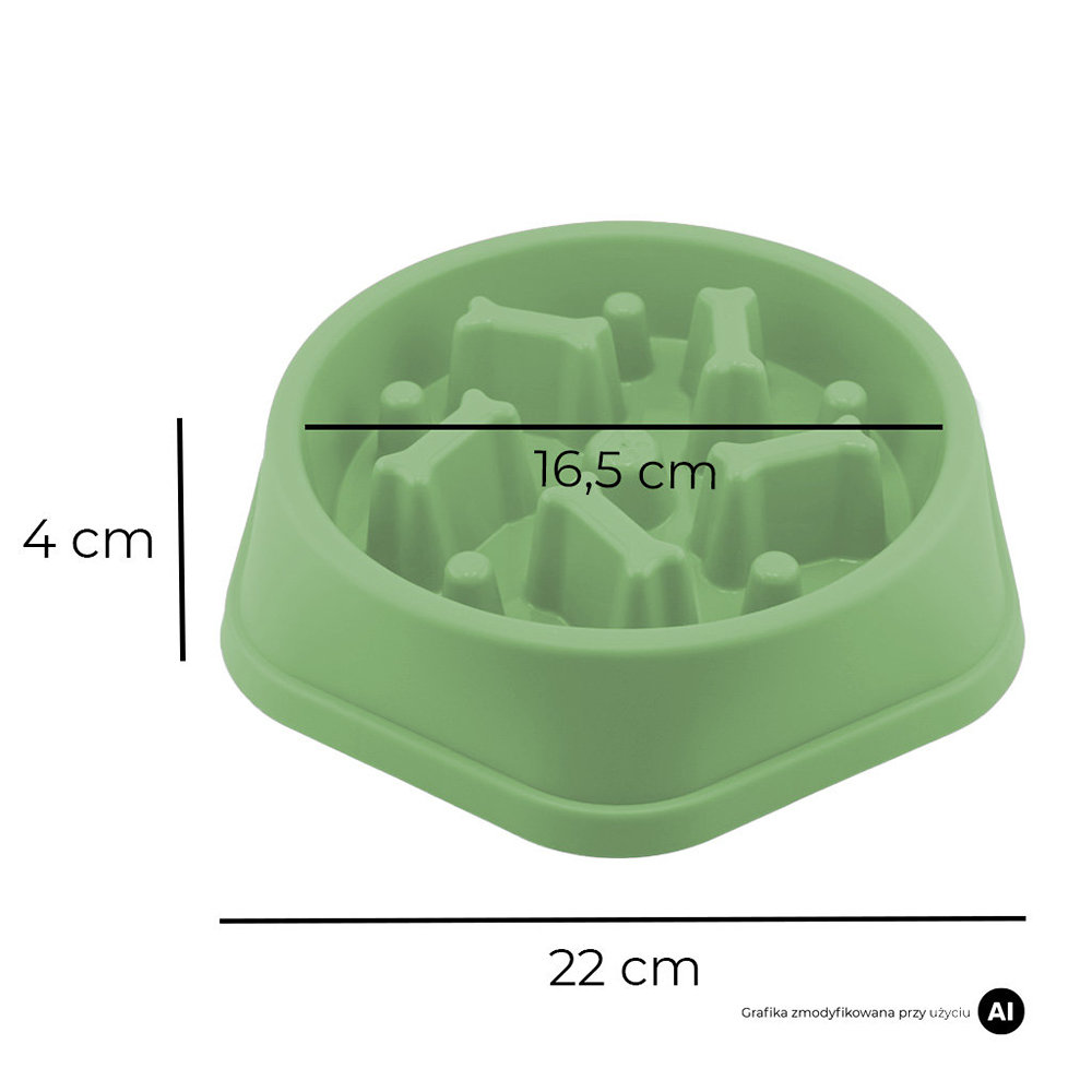 Miska dla psa na karmę spowalniająca jedzenie MilooPets - zielona — zdjęcie 4