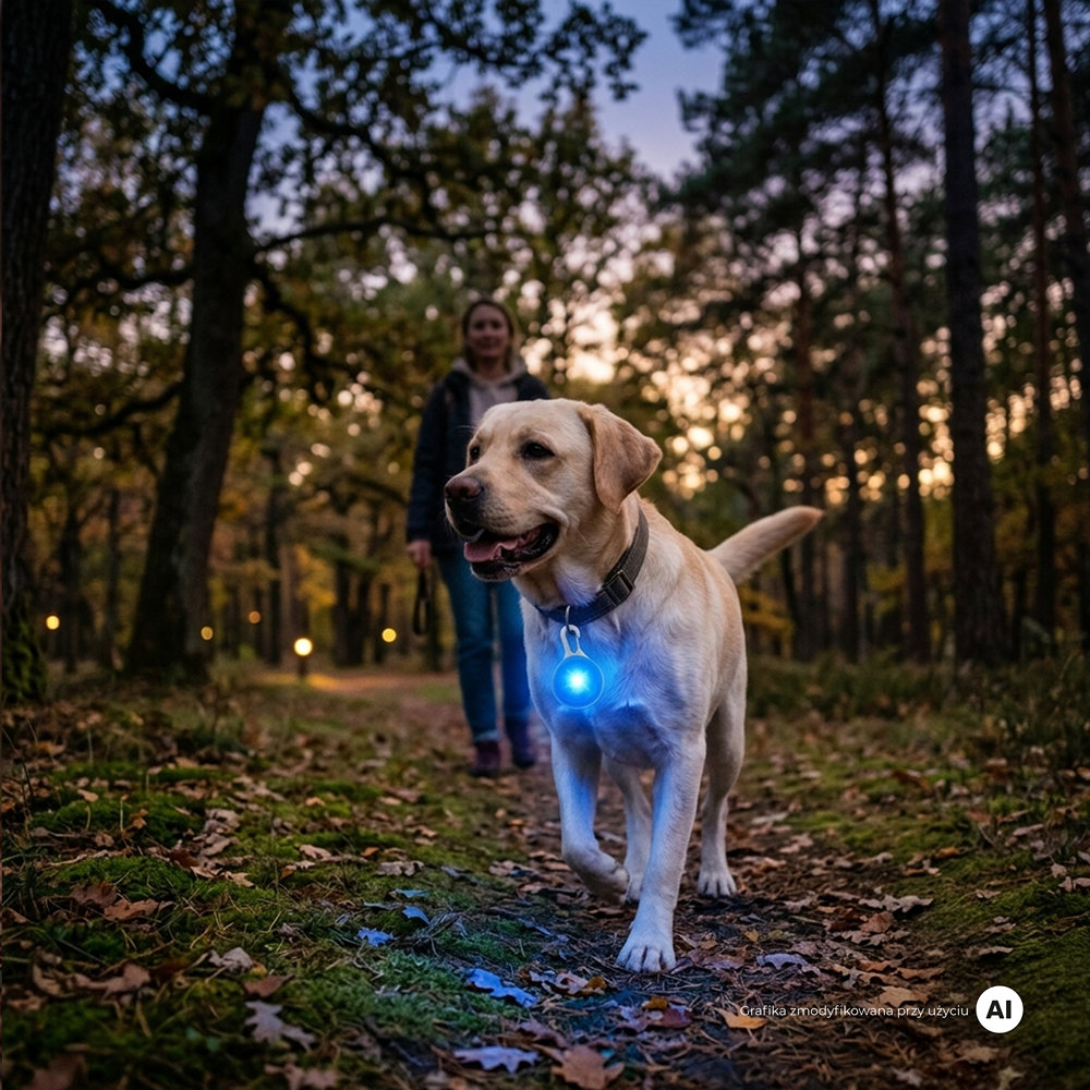 Świecąca lampka LED do obroży dla psa MilooPets - niebieska — zdjęcie 4