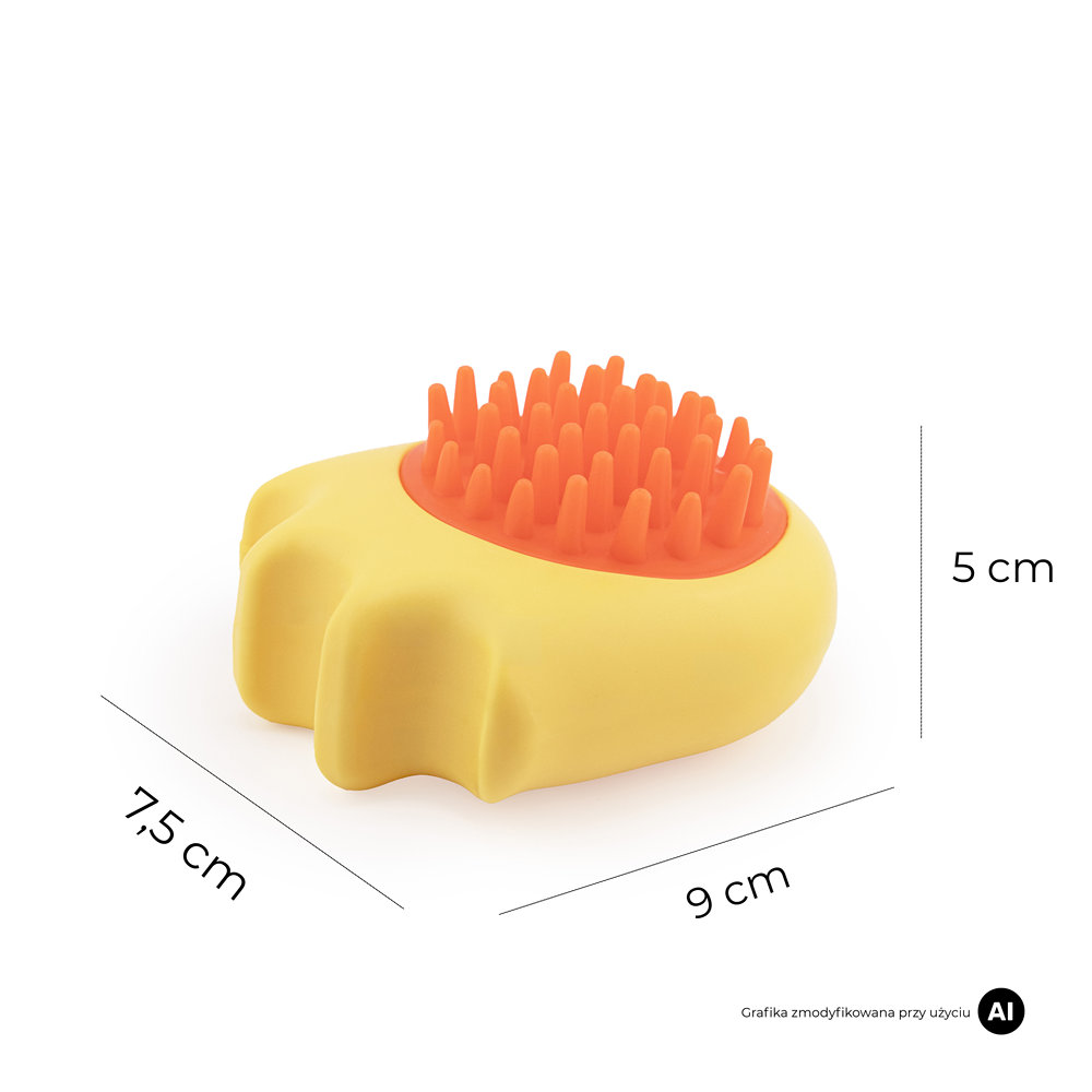 Szczotka na szampon do mycia psa MilooPets - żółta — zdjęcie 7