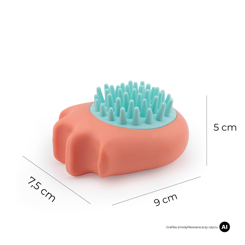 Szczotka na szampon do mycia psa MilooPets - pomarańczowa — zdjęcie 7