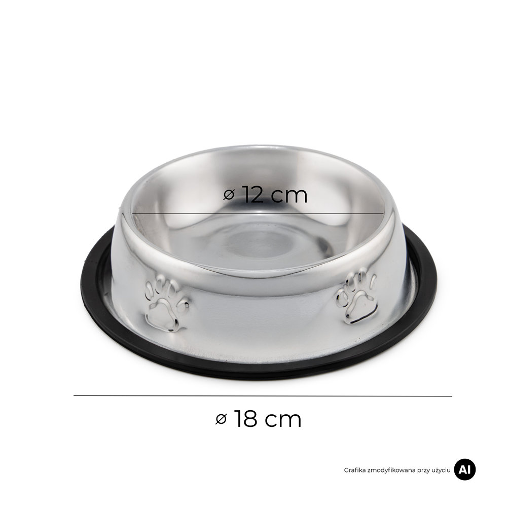 Metalowa miska dla psa na gumie antypoślizgowa MilooPets - 300 ml — zdjęcie 4