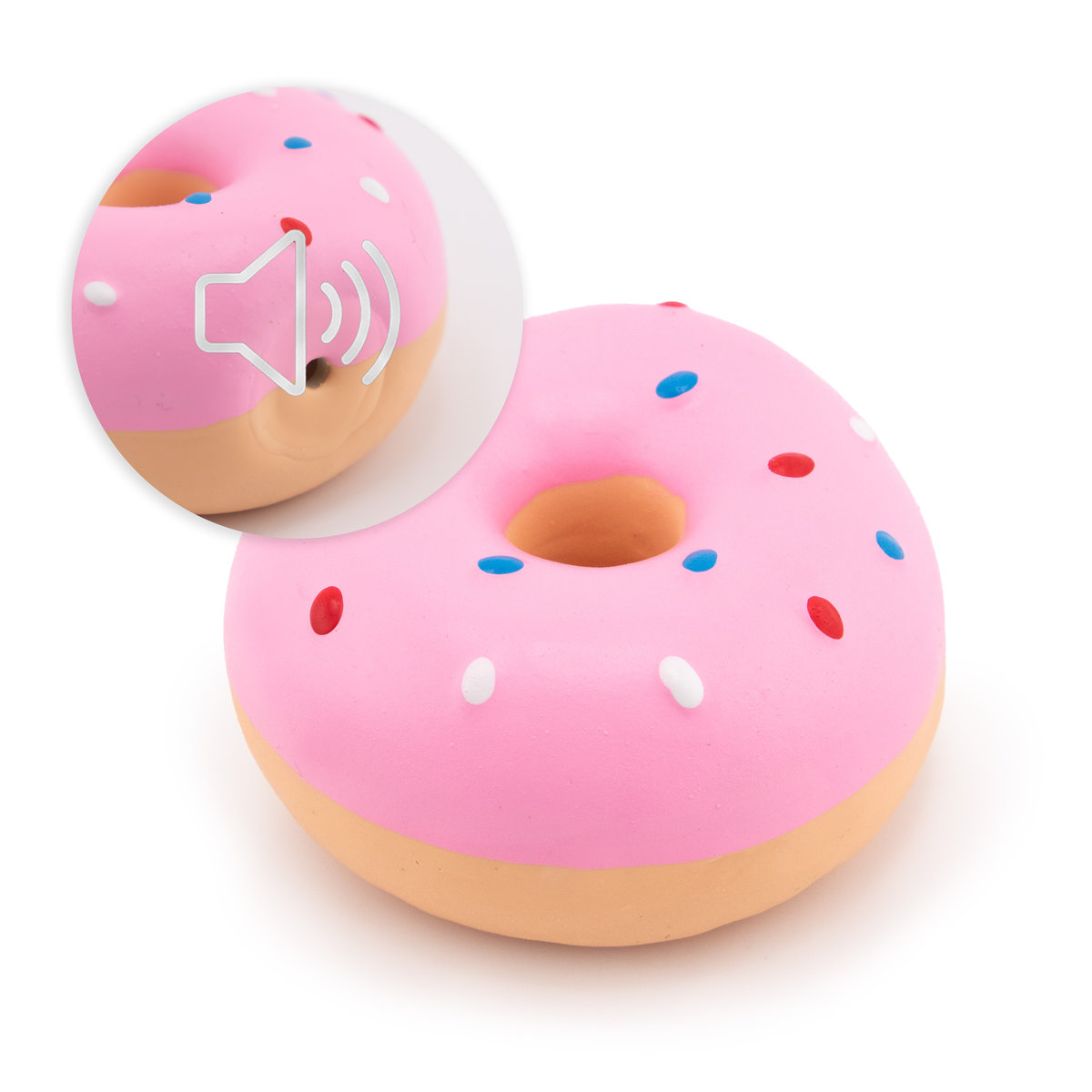 Zabawka dla psa piszcząca Donut YOKA - różowa — zdjęcie 4