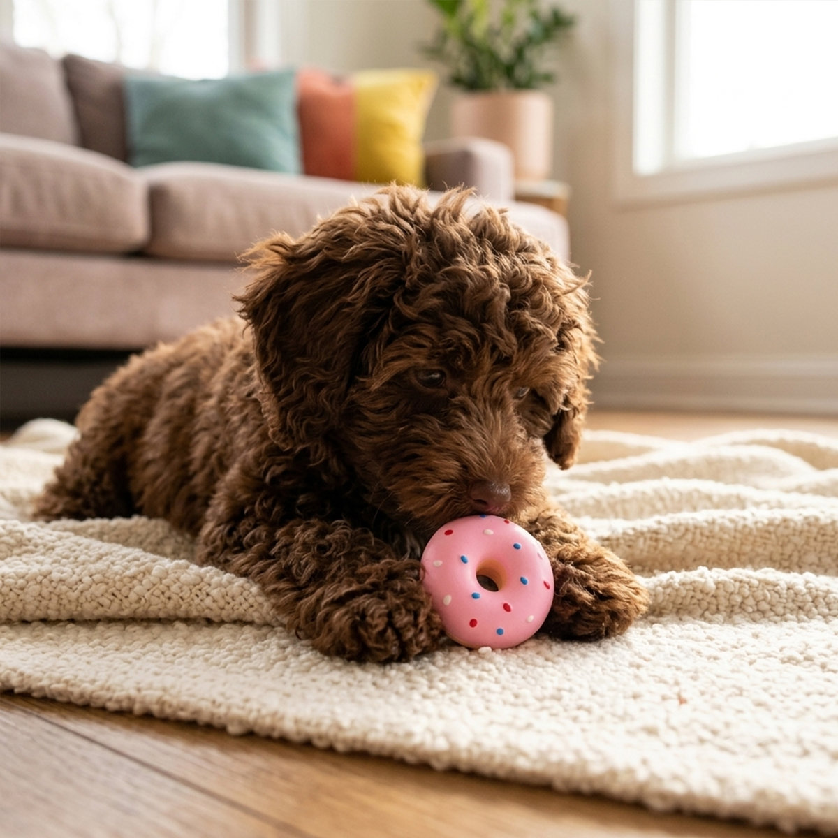 Zabawka dla psa piszcząca Donut YOKA - różowa — zdjęcie 5