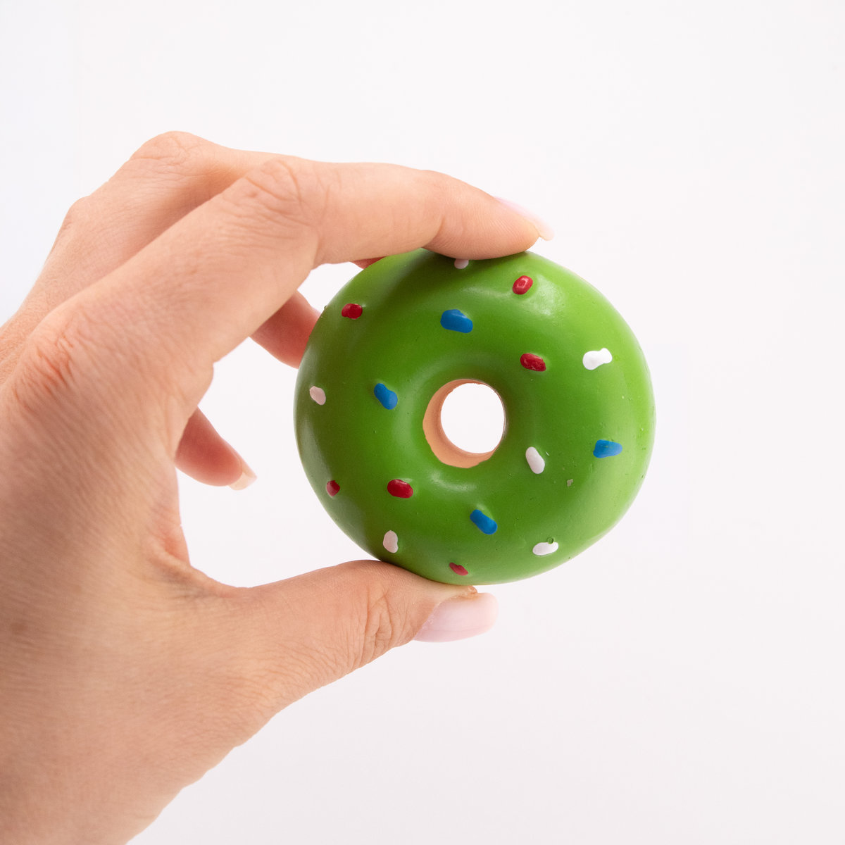 Zabawka dla psa piszcząca Donut YOKA - zielona — zdjęcie 2