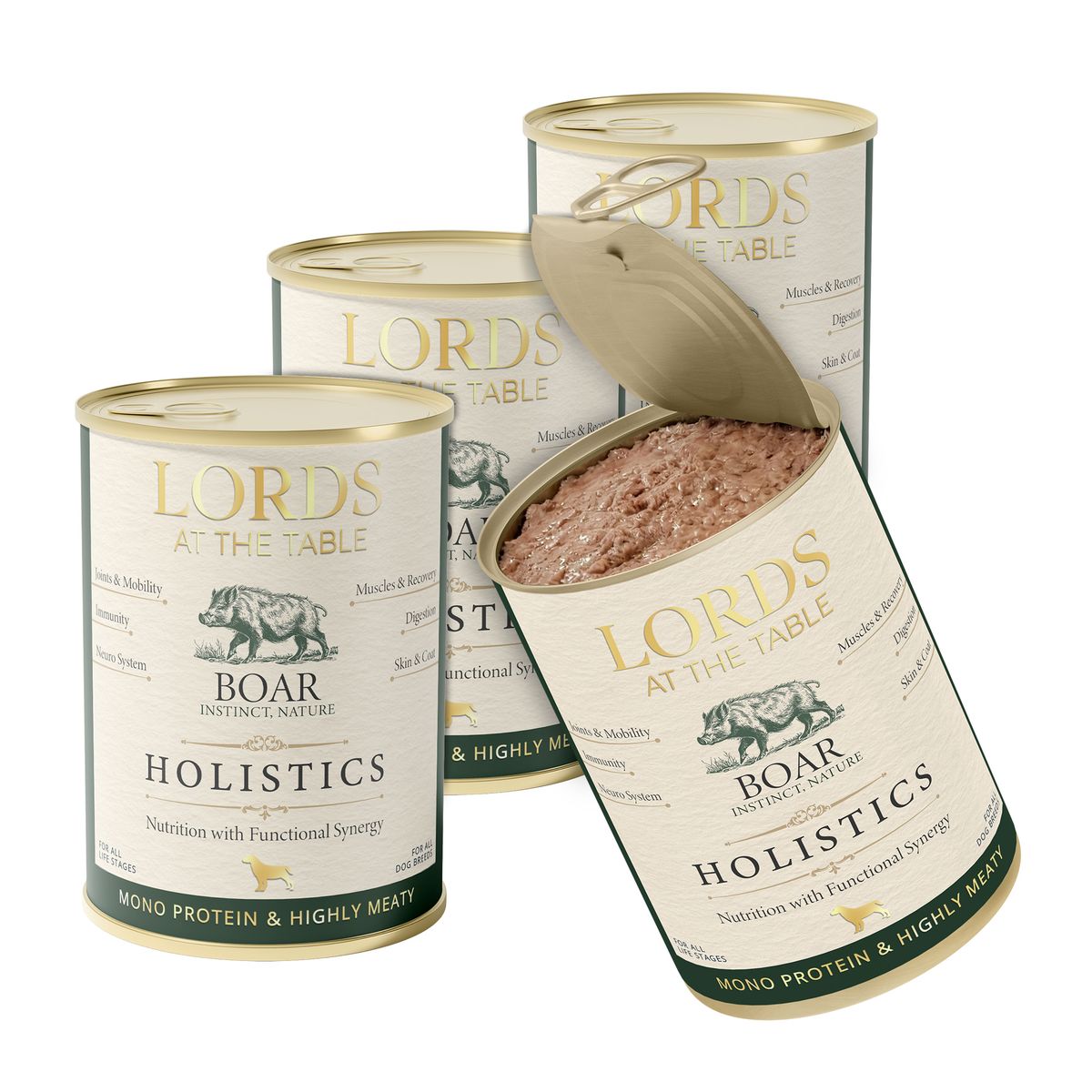 LORDS Holistics monoproteinowa karma z dzikiem – zestaw 4 puszki 400 g