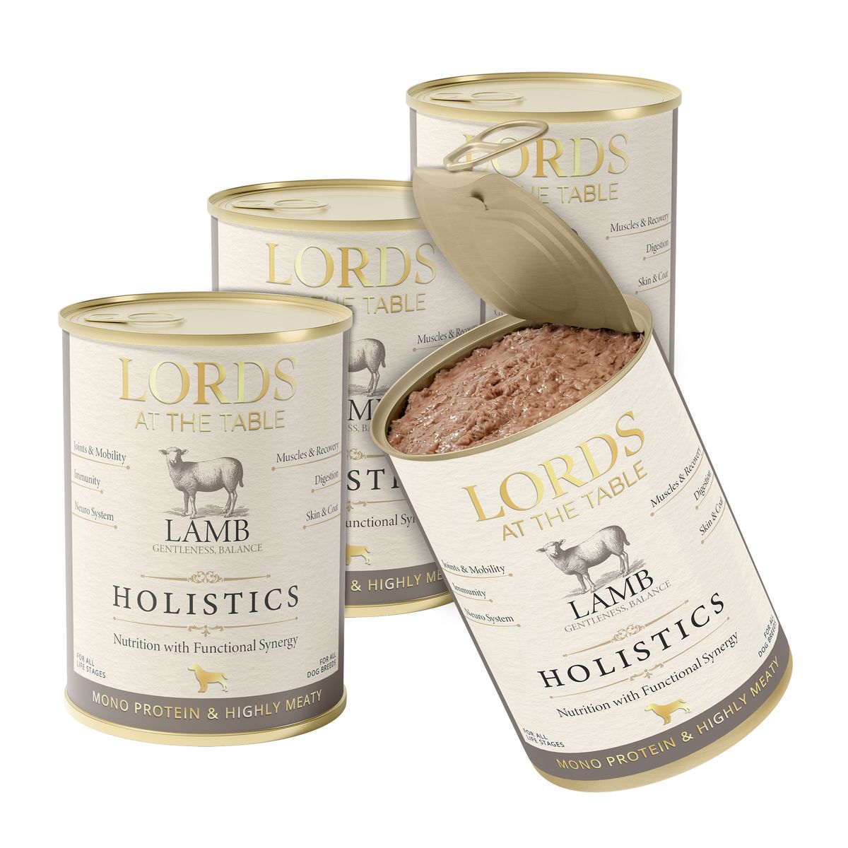 LORDS Holistics monoproteinowa karma z jagnięciną – zestaw 4 puszki 400 g