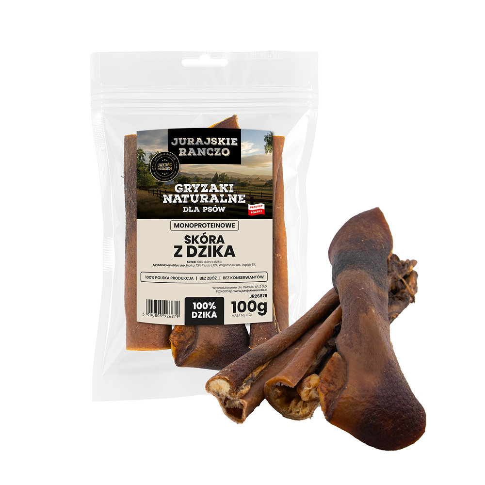Naturalny gryzak Skóra z dzika Jurajskie Ranczo - 100g