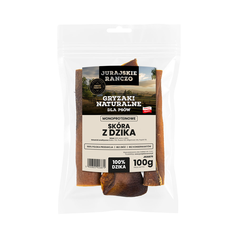 Naturalny gryzak Skóra z dzika Jurajskie Ranczo - 100g — zdjęcie 2