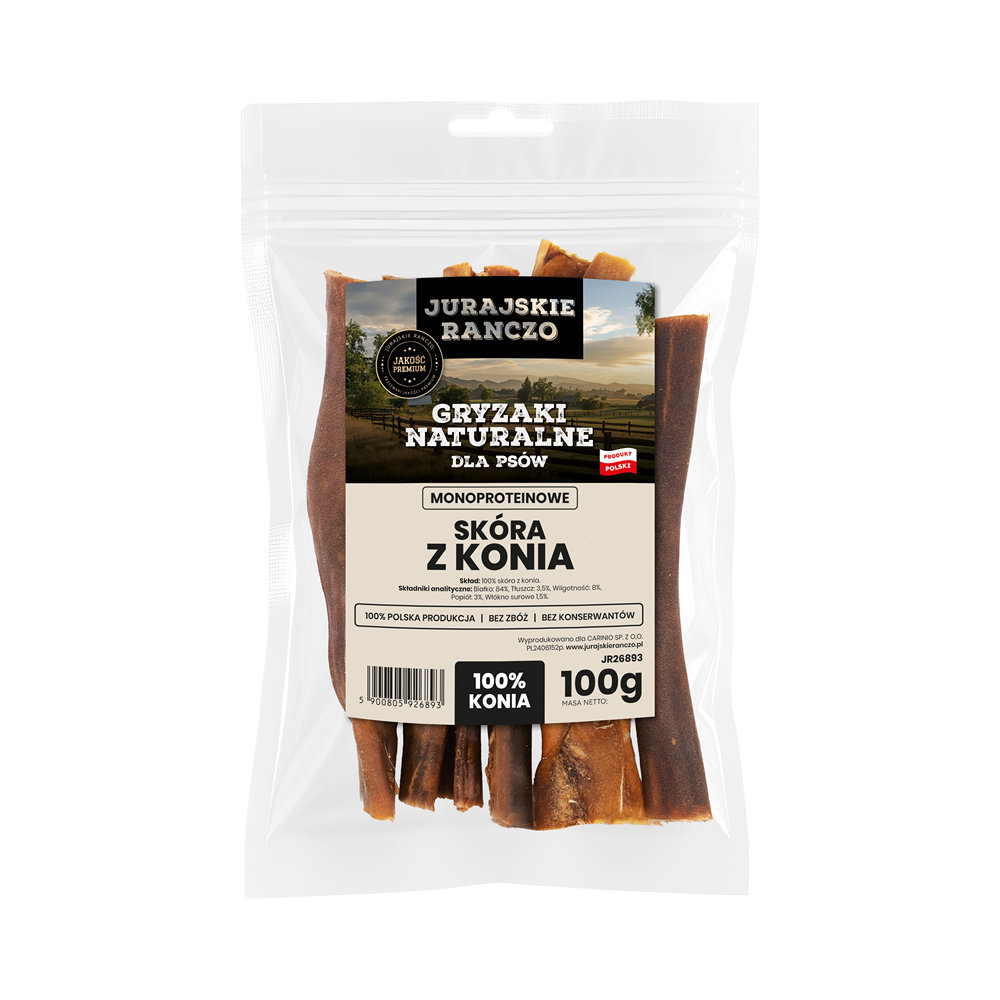 Naturalny gryzak Skóra z konia Jurajskie Ranczo - 100g — zdjęcie 2