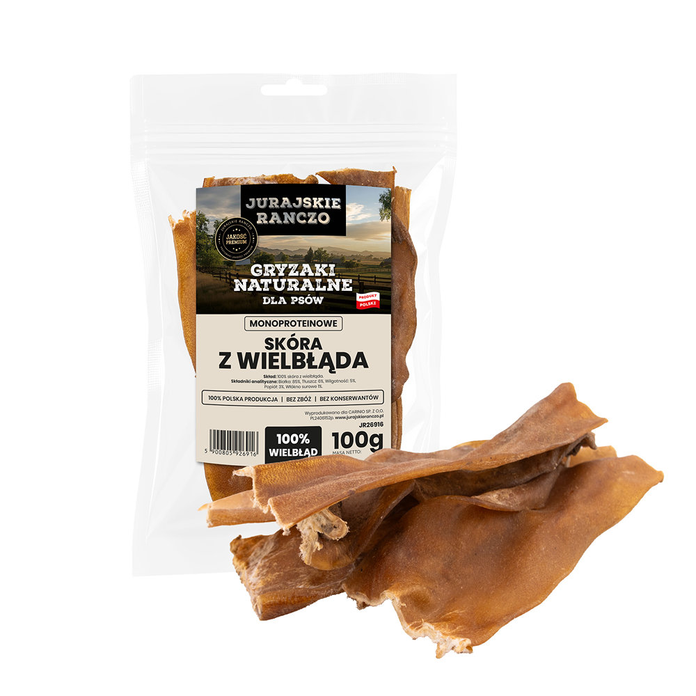 Naturalny gryzak Skóra z wielbłąda Jurajskie Ranczo - 100g — zdjęcie 1
