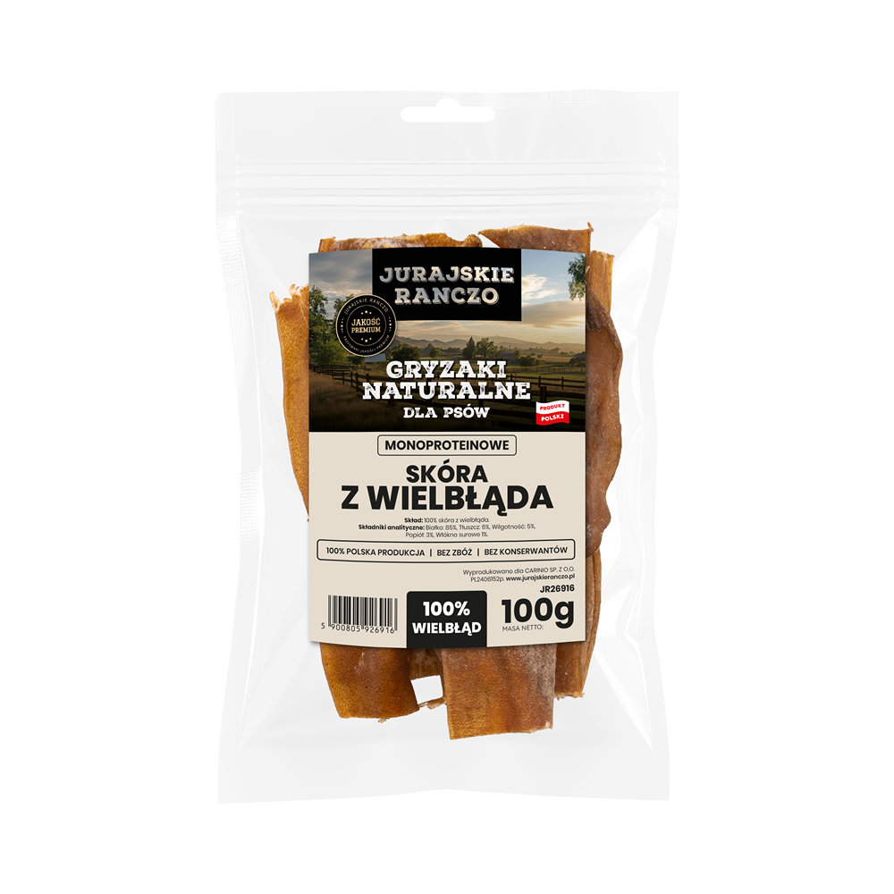Naturalny gryzak Skóra z wielbłąda Jurajskie Ranczo - 100g — zdjęcie 2