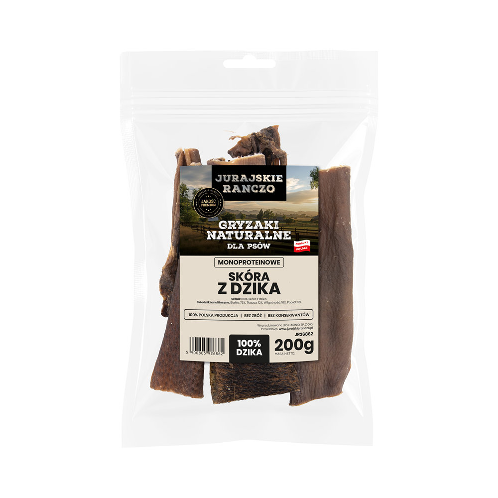 Naturalny gryzak Skóra z dzika Jurajskie Ranczo - 200g — zdjęcie 2
