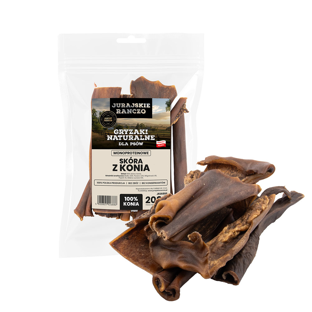Naturalny gryzak Skóra z konia Jurajskie Ranczo - 200g