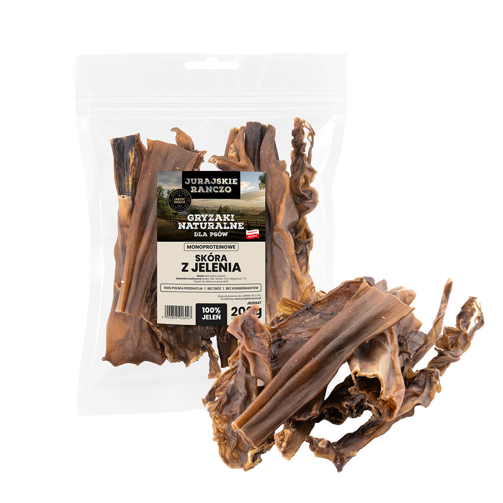 Naturalny gryzak Skóra z jelenia Jurajskie Ranczo - 200g — zdjęcie 2