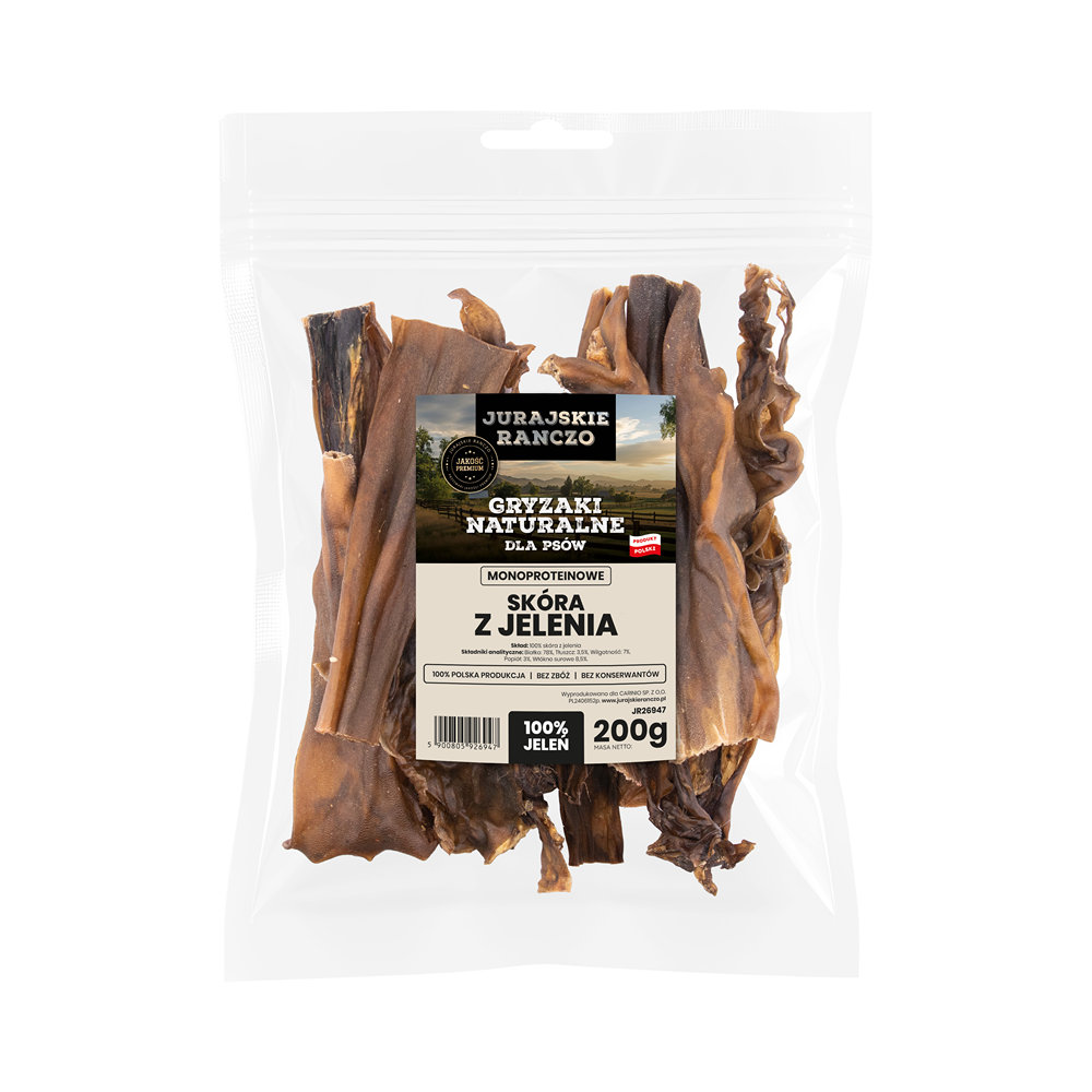 Naturalny gryzak Skóra z jelenia Jurajskie Ranczo - 200g — zdjęcie 3