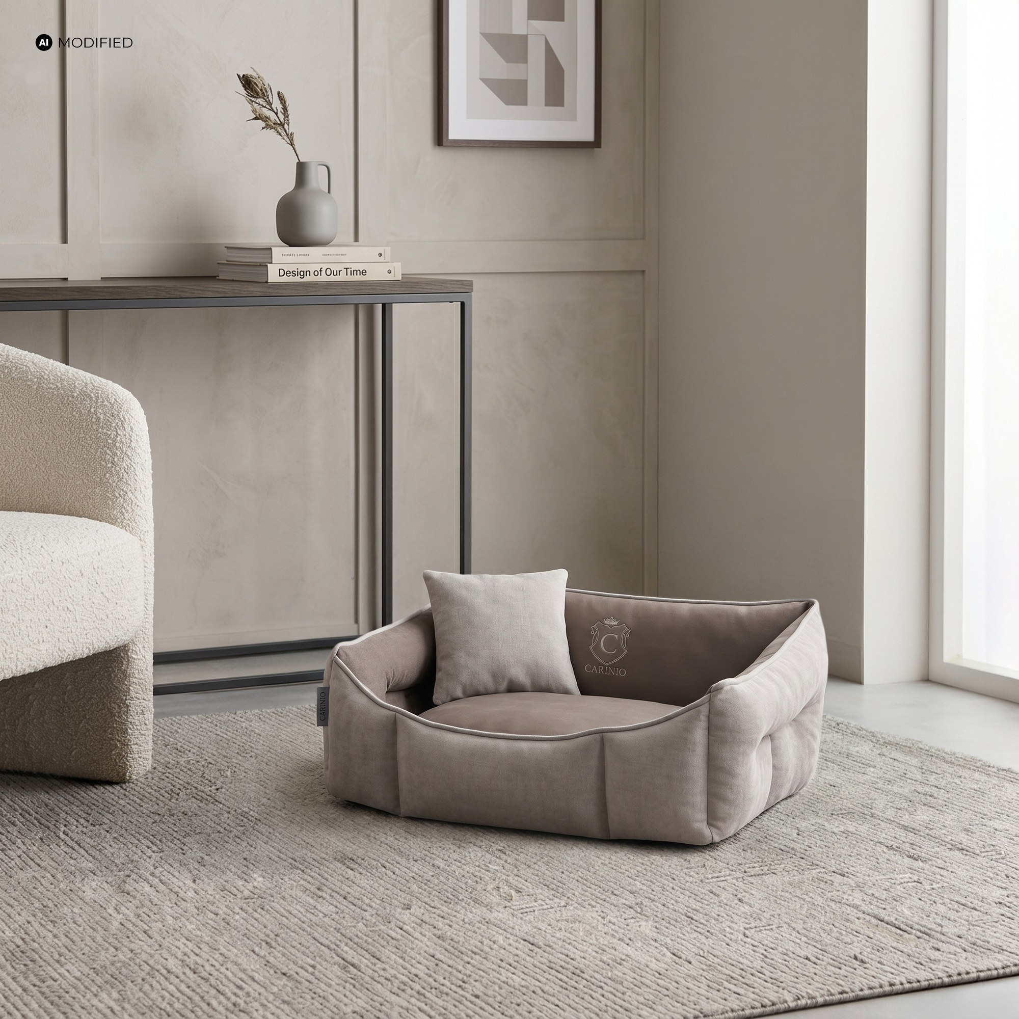Legowisko dla psa HEAVEN (M/L) Taupe we wnętrzu