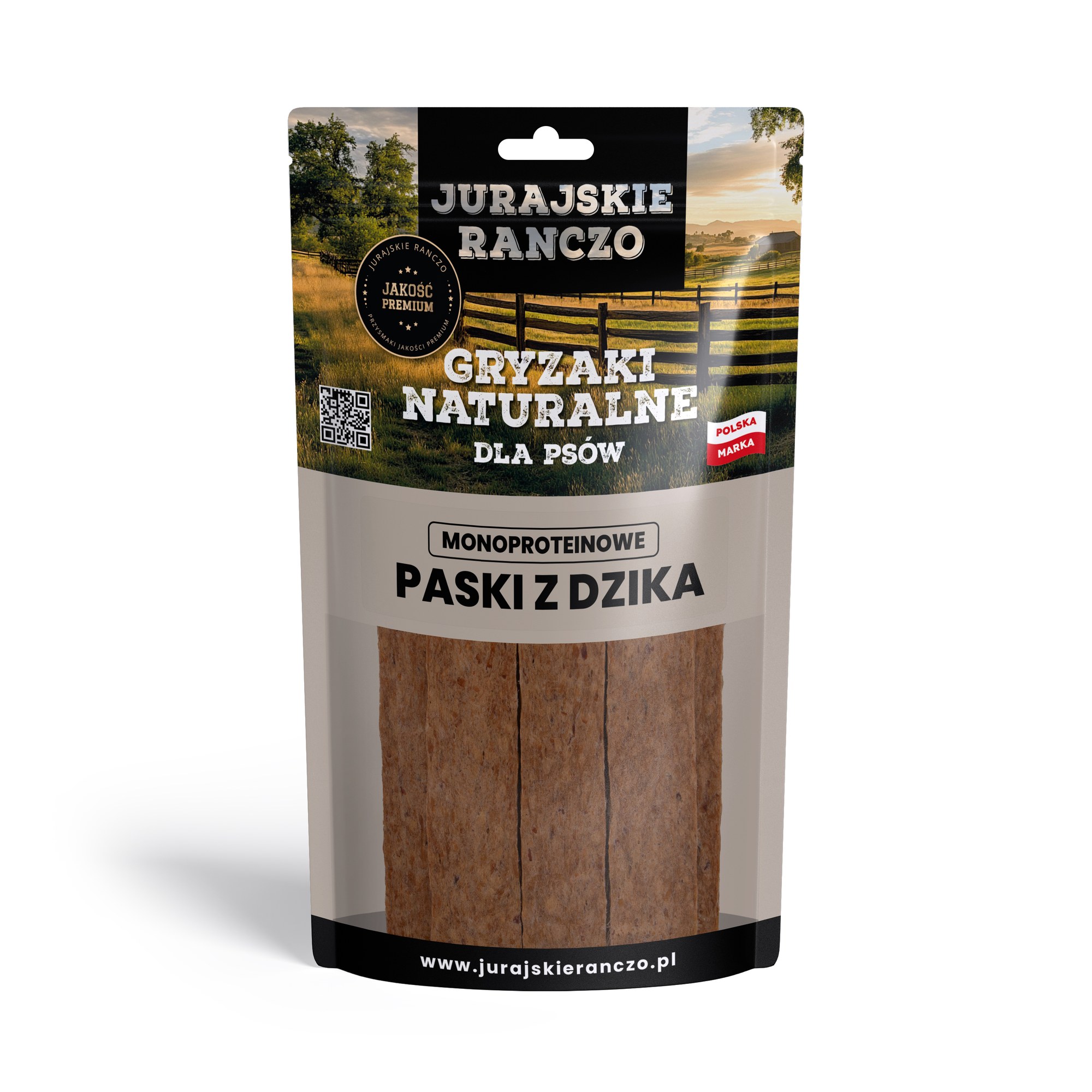 Naturalny gryzak Paski z dzika Jurajskie Ranczo - 100g — zdjęcie 2