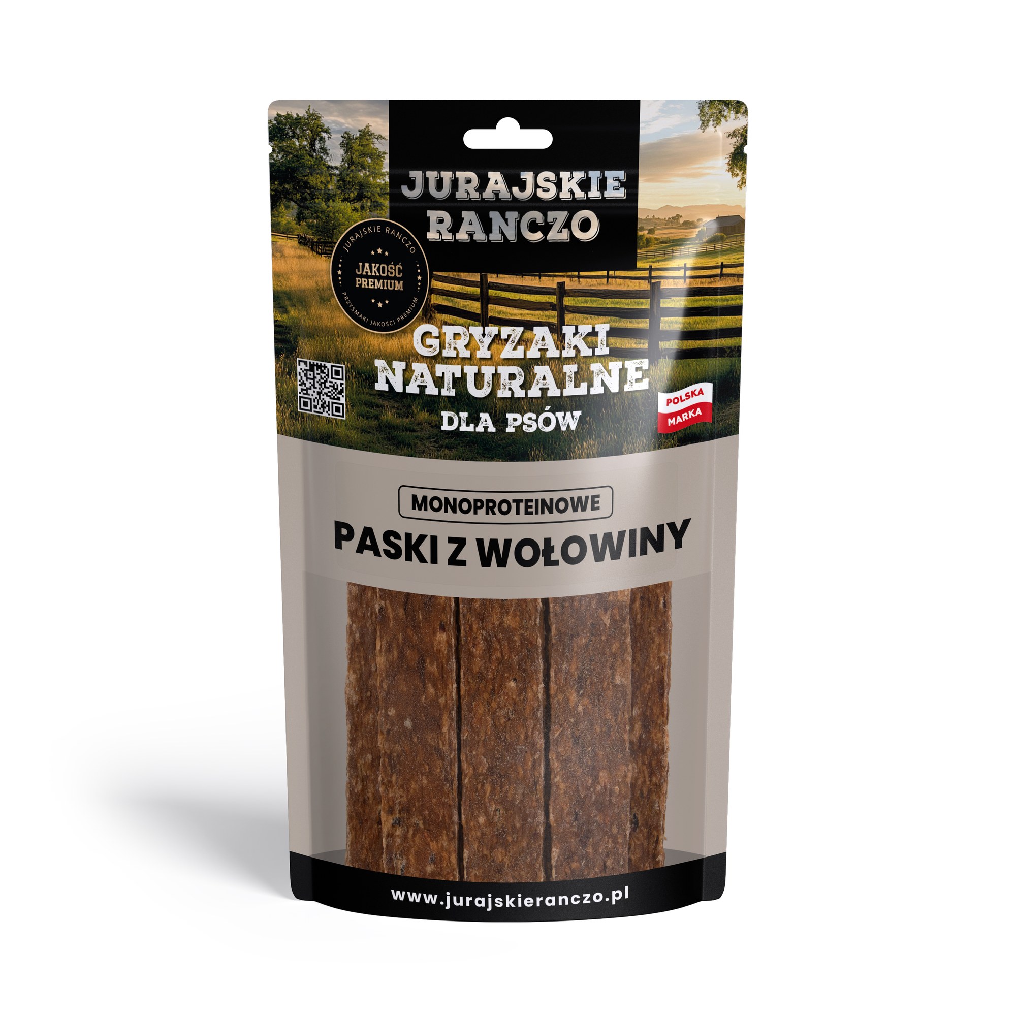Naturalny gryzak Paski z wołowiny Jurajskie Ranczo - 100g — zdjęcie 2