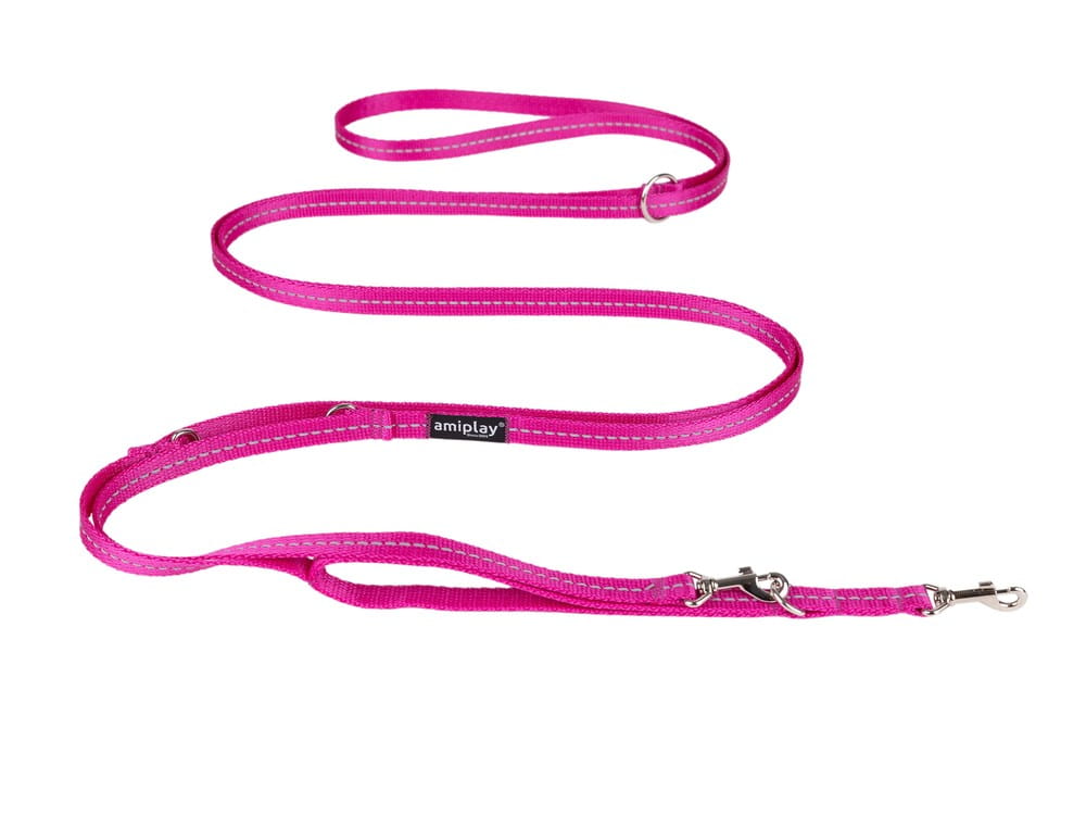 Smycz 8in1 Reflective S Różowy